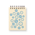 Mini carnet de notes à motif de boutons | Cahier de poche | Reliure spirale | Pages blanches 3x4 pouces