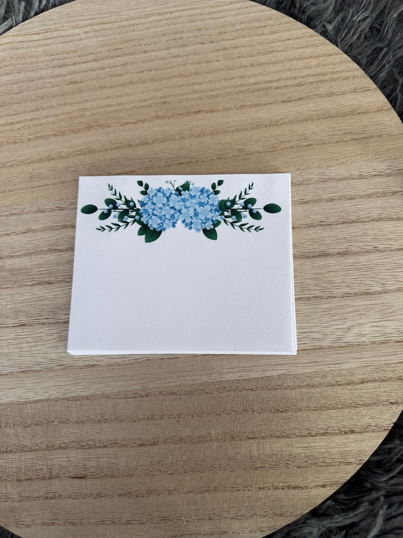 Post-it Fleurs Bleues 40 Feuilles - Notes Autocollantes Personnalisables