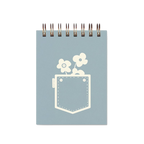 Mini carnet de notes Flower Pocket | Revue | Cahier de poche | Reliure spirale | Pages blanches 3x4 pouces
