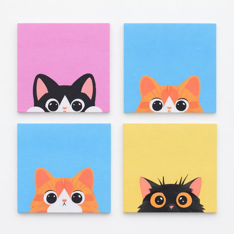 Kit Auto-adhésifs Chat Kawaii – Blocs-notes pour Agenda 7,62 cm