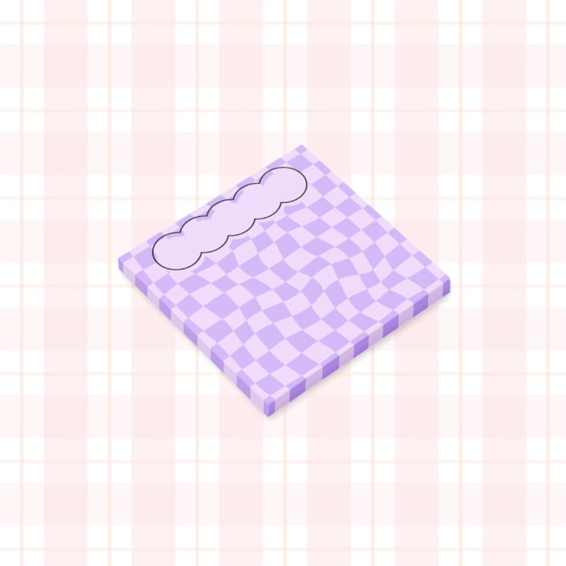 Lot de 6 Post-it Groovy Rétro 3x3 - Blocs-notes Esthétiques Pastel en Damier Ondulé - Fournitures de Bureau