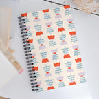 Cahier d'art folklorique - Tulipes scandinaves crème - 140 pages en pointillés