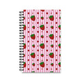 Carnet à spirale fraise, 160 pages lignées 90 g/m², couverture semi-brillante, reliure spirale