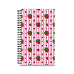 Carnet à spirale fraise, 160 pages lignées 90 g/m², couverture semi-brillante, reliure spirale
