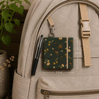 Carnet de notes porte-clés champignon vert foncé 3,5 x 3,5 pouces
