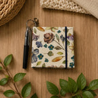 Carnet de notes floral aquarelle 3,5 x 3,5 pouces avec stylo et post-it
