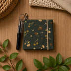 Carnet de notes porte-clés champignon vert foncé 3,5 x 3,5 pouces