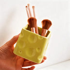 Porte-pinceau à maquillage en céramique, pot à stylos pour bureau, organiseur de crayons original