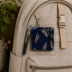 Carnet de notes pense-bête bleu marine avec plumes, style bohème, 3,5 x 3,5 pouces